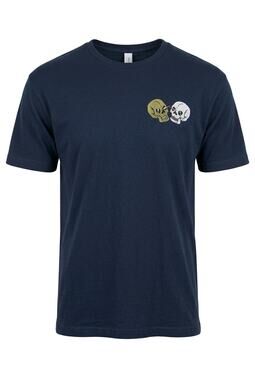 Electric Visual Double Vision Skull Graphic T-Shirt XL Navy Blue Skateboard